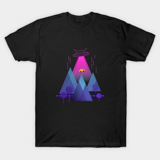 Alien Ship abducting a Car T-Shirt